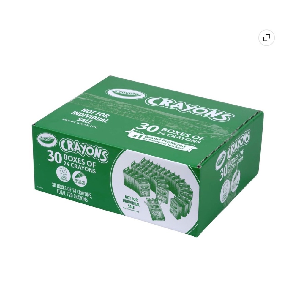 Crayola Crayons Bulk 30 Boxes of 24 Classroom Essentials Art Supplies 720 Total